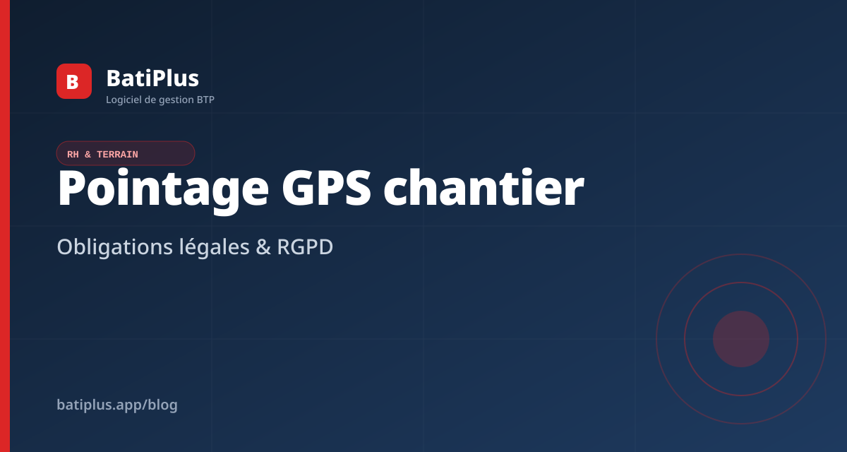 Pointage GPS chantier : obligations légales et bonnes pratiques